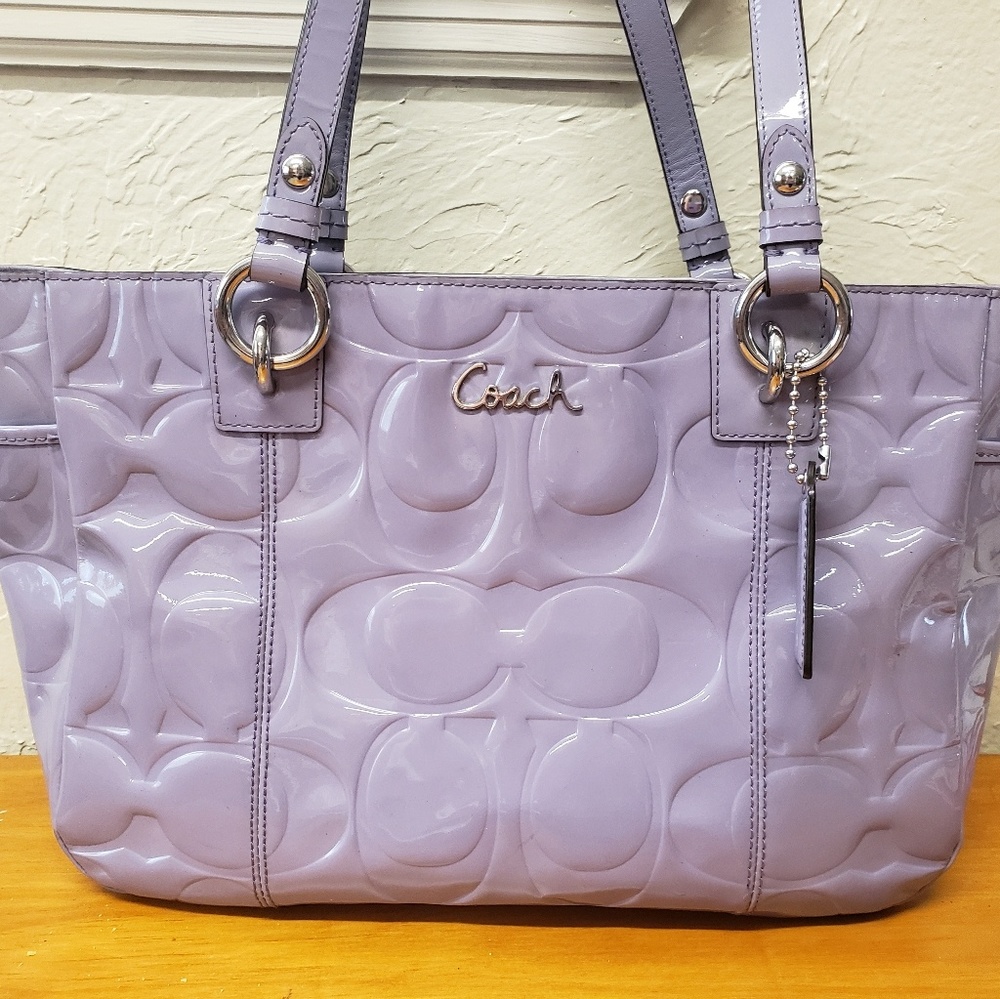 Coach Gallery Patent Leather Tote Lilac/Lavender